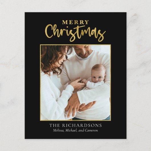 Carte moderne Christmas Photo Gold Foil (Devant)