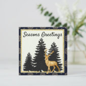 Carte moderne classique à plat de Noël avec Cerf d (Debout devant)