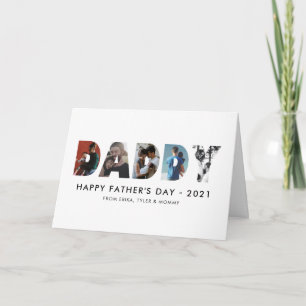 Carte Moderne Collage Photo Chic DADDY Joyeuse Fête des 