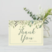 Carte moderne Crème & Merci Eucalyptus (Debout devant)