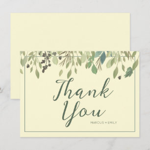 Carte moderne Crème & Merci Eucalyptus