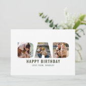 Carte moderne "DAD" Cutout 3 Photo Anniversaire (Debout devant)
