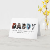 Carte Moderne DADDY Chic Photo Collage Happy Fête des pè (Fleur jaune)