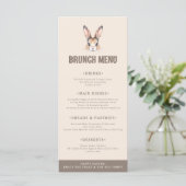 Carte moderne d'aquarelle Bunny Pâques Menu (Debout devant)
