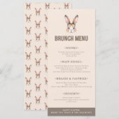 Carte moderne d'aquarelle Bunny Pâques Menu (Devant / Derrière)