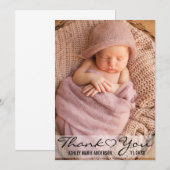 Carte moderne de coeur de photo de nouveau bébé de (Devant / Derrière)