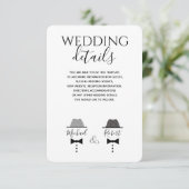 Carte moderne de détails de Mariage gris noir et b (Debout devant)