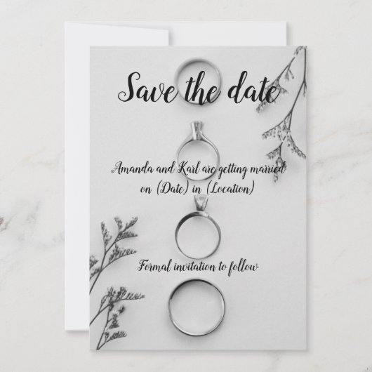 Carte moderne de faire-part de date de mariage (Devant)