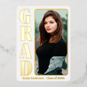 Carte moderne de fête de graduation avec photo en  (Recto)