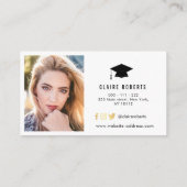 Carte moderne de graduation florale bleue (Dos)