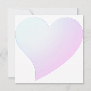 Carte moderne de grand coeur bleu pâle dégradé ros