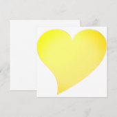 Carte moderne de grand coeur jaune doré joyeux (Devant / Derrière)