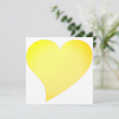 Carte moderne de grand coeur jaune doré joyeux (Debout devant)
