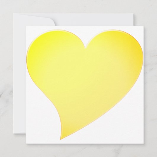 Carte moderne de grand coeur jaune doré joyeux (Devant)