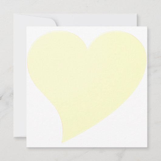 Carte moderne de grand coeur jaune pâle (Devant)