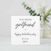 Carte moderne de la Saint Valentin pour amie (Debout devant)