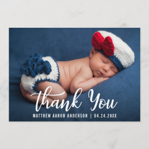 Carte moderne de nouveau bébé de Merci