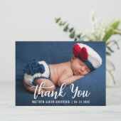 Carte moderne de nouveau bébé de Merci (Debout devant)