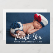 Carte moderne de nouveau bébé de Merci (Devant / Derrière)