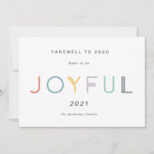 Carte moderne de Nouvel An à l'écriture joyeuse pa (Devant)