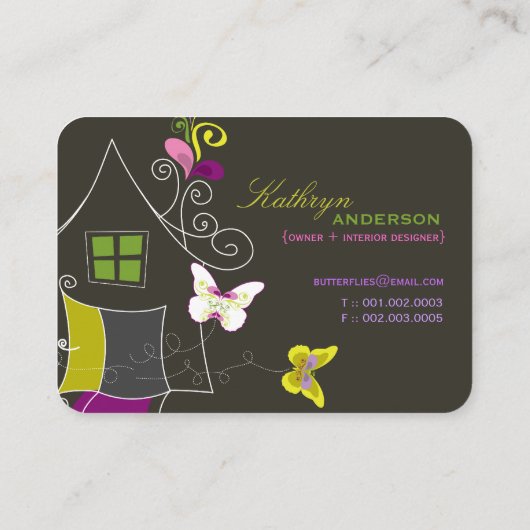 Carte moderne de profil de maison florale de (Dos)