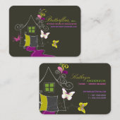 Carte moderne de profil de maison florale de (Devant / Derrière)