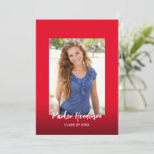 Carte Moderne de Remise de Diplôme Rouge Blanc 2 P (Debout devant)