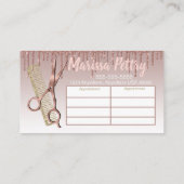 Carte moderne de rendez-vous de coiffeur de (Dos)