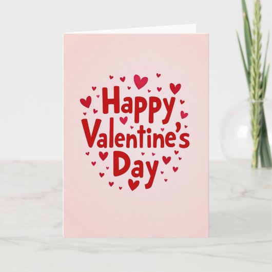 Carte moderne de Saint-Valentin rose (Devant)