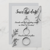 Carte moderne de save the date (Devant / Derrière)
