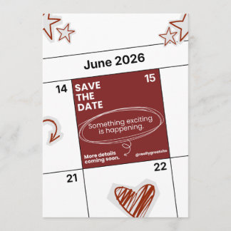 Carte moderne de Save The Date | Mariage minimalis