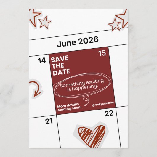 Carte moderne de Save The Date | Mariage minimalis (Devant)