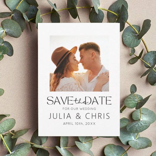Carte moderne de Save the Date pour mariage avec p