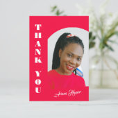 Carte Moderne Design chic Script rose Graduation (Debout devant)