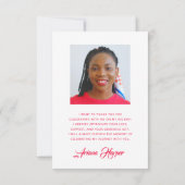 Carte Moderne Design chic Script rose Graduation (Dos)