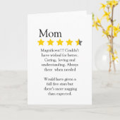 Carte Moderne, drôle, 4 étoiles note et avis de maman, (Fleur jaune)