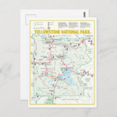 Carte moderne du parc national de Yellowstone (Devant / Derrière)