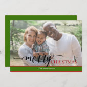 Carte moderne d'une photo Joyeux Noël (Devant / Derrière)