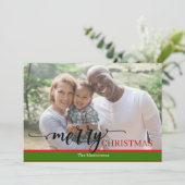 Carte moderne d'une photo Joyeux Noël (Debout devant)