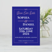 Carte moderne éditabile de mariage 'Save The Date' (Debout devant)