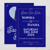 Carte moderne éditabile de mariage 'Save The Date' (Devant / Derrière)