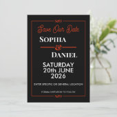 Carte moderne éditabile de mariage 'Save The Date' (Debout devant)