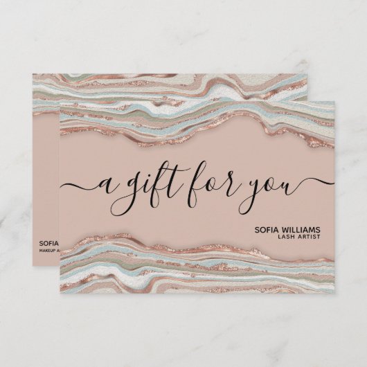 Carte Moderne Élégant Agate Tons Terre Boho (Devant / Derrière)