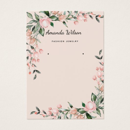 Carte moderne Elegant aquarelle florale (Devant)