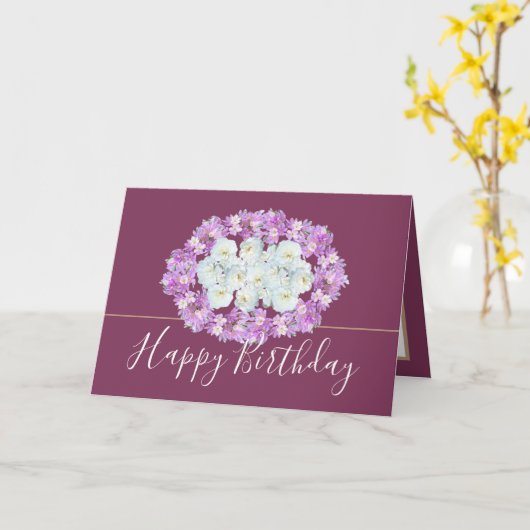 Carte Moderne élégant élégant Simple Chic Floral Anniver (Fleur jaune)