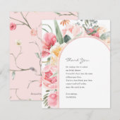 Carte Moderne élégant floral personnalisé merci (Devant / Derrière)