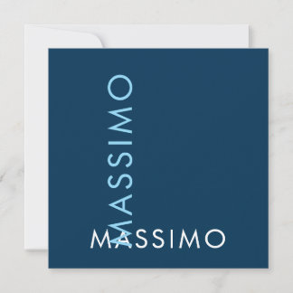 Carte Moderne Élégant Minimaliste Simple Nom Bleu Prussi