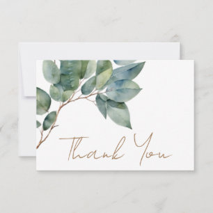 Carte Moderne élégant or vert gracieux eucalyptus