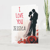 Carte Moderne Élégant Valentine Je t'aime Couple (Devant)