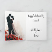 Carte Moderne Élégant Valentine Je t'aime Couple (Intérieur)